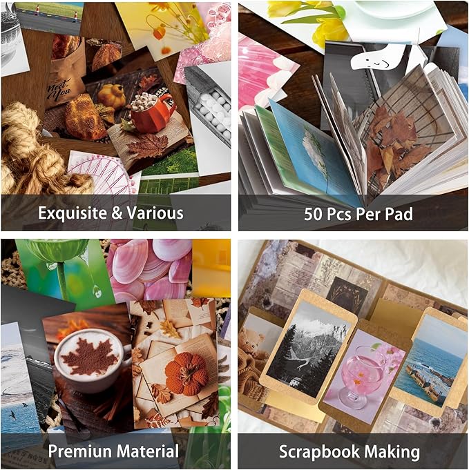 300 Pcs Washi Stickers Book for Journaling, Daily Scenery Life Stuff Vintage Aesthetic Fashion Scrapbook Stickers Set for Bullet Journal Art Diary Card Craft Gifts Planner Notebook