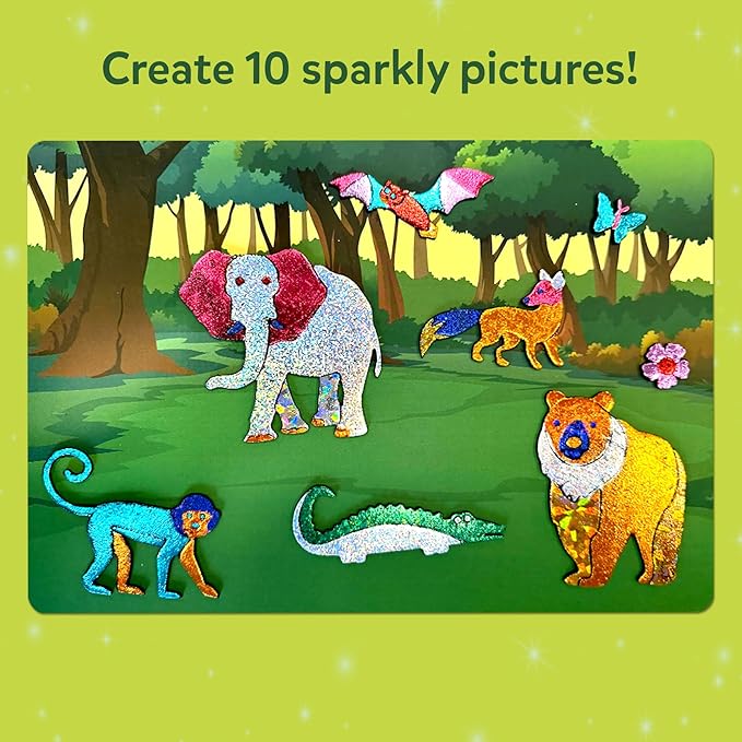 skillmatics foil fun - animals mega pack, no mess art for kids, craft kits & supplies, diy creative activity, travel toys, gifts for boys & girls ages 4, 5, 6, 7, 8, 9, travel toys