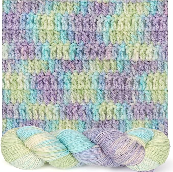 Katech Wool Yarn for Crocheting- 3 Pack 10.58oz/300g Cashmere Yarn- 52% Wool, 10% Cashmere, 38% Polyester, DK Weight Yarns #3-885 Yards Hand Dyed Yarns for Knitting Socks Sweater Shawl-Indigo Blue