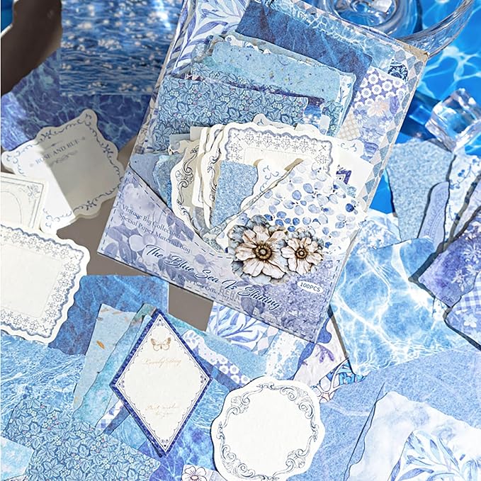 100 Sheets Vintage Scrapbook Papers Journaling Scrapbooking Supplies Kit junk journal supplies Decorative Craft Paper for Planner, Collage Paper Embellishment
