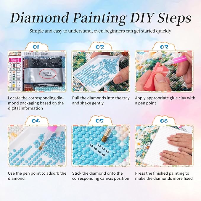 Camocin Diamond Art Kits for Adults Beach, 5D Sunset Landscape Diamond Painting Kits for Adults Beginners, DIY Beach Full Round Dots Drill Gem Art Kit for Gift Home Wall Decor 12 x 16 Inch