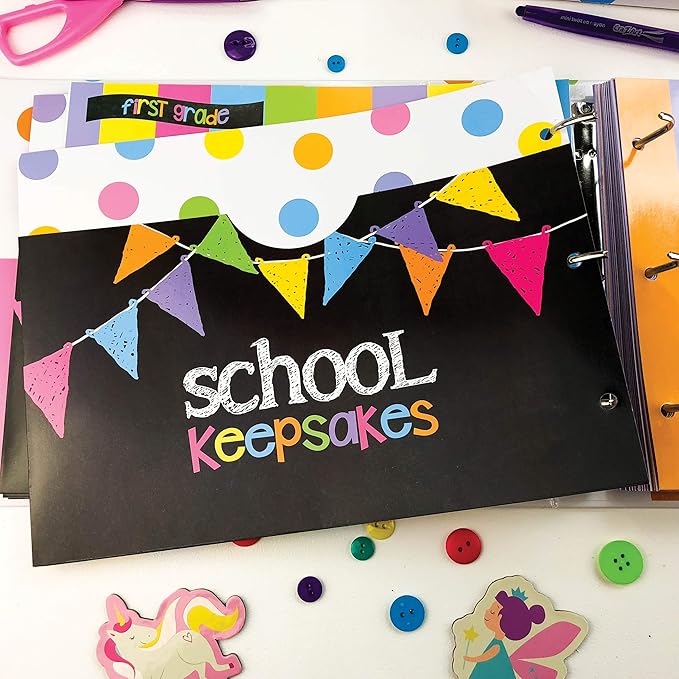 School Memory Scrapbook (3 Sets) Refill Extra Pockets and Photo Pages Kits for Class Keeper® Memory Keepsake Book for Girls