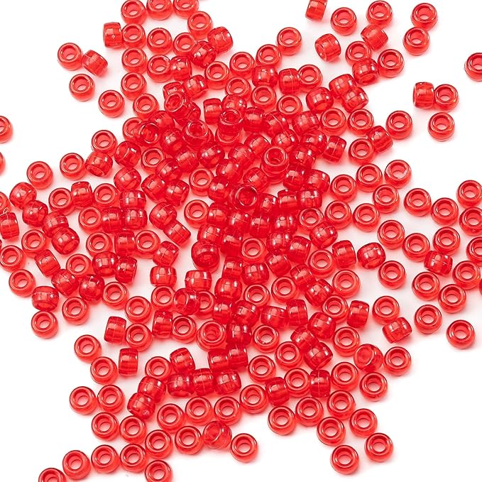 Gxueshan 1000 Pcs Acrylic DIY Pony Beads 6x9mm Bulk for Friendship Bracelet Necklace Jewelry Making Earring Hair Braiding Kandi Beads Kit