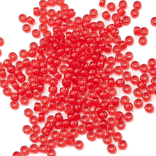 Gxueshan 1000 Pcs Acrylic DIY Pony Beads 6x9mm Bulk for Friendship Bracelet Necklace Jewelry Making Earring Hair Braiding Kandi Beads Kit