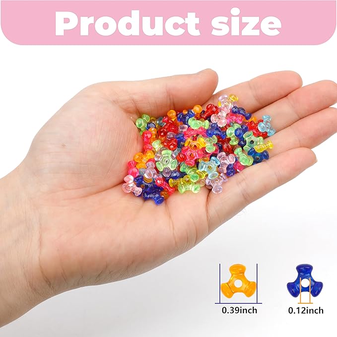 gmma pony beads for bracelet transparent colorful beads for friendship bracelets plastic triangle beads for diy bracelets necklace jewelry making friendship party decoration supplies