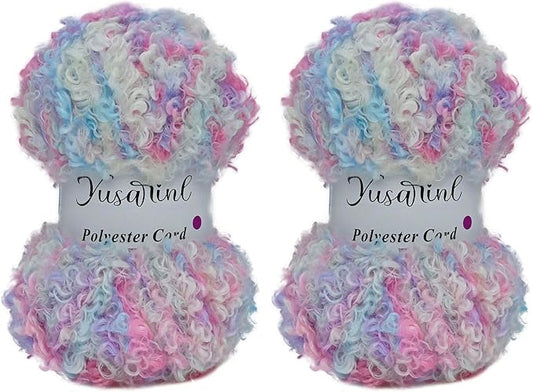 (32 Colors Available) Yusarinl 2 Skeins Teddy Bear Yarn,Fuzzy Yarn for Crochet Polyester Plush Fur for Crafts Fluffy Fuzzy for Knitting(6.7 oz, 80 yds)-Cotton Candy