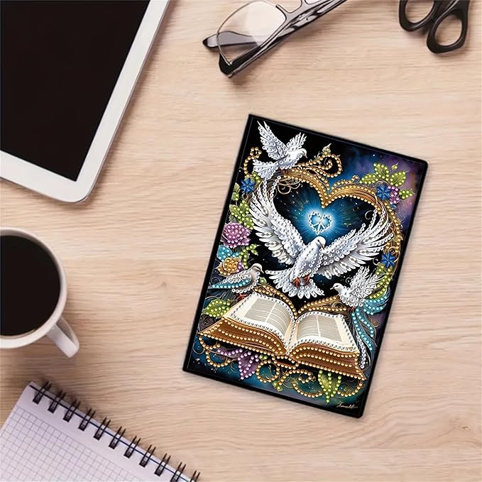 Bird Diamonds Painting Notebook for Adults, A5 Diamond Art Journal and DIY Sketchbook, Diamond Art Kit Supplies,Gift for Beginners, Craft Lovers, Artists. (Bird)