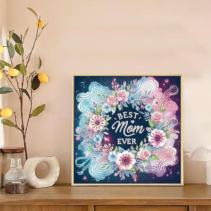 LazyFold Diamond Art Painting Kits for Adults, DIY Flower Special Shape Diamond Art Kits for Beginners, Crystal Rhinestones Diamond Art Painting for Home Wall Decoration Gift 12×12inch