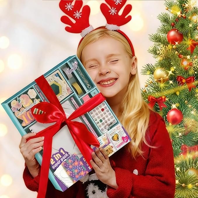 laoese 2-pack diy journal kit for girls -christmas birthday gifts for girls 8 9 10 11 12 13 14 years old - arts & crafts for teens trendy stuff - scrapbook & diary supplies toys set
