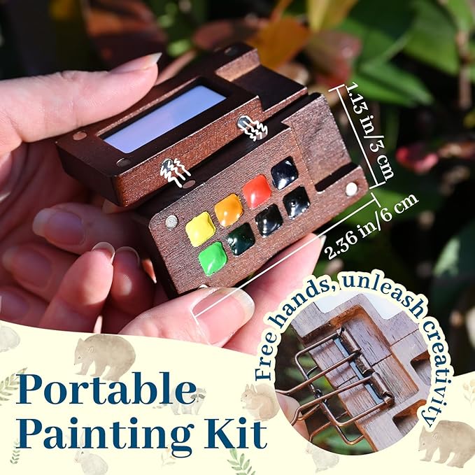 Funto Mini Watercolor Travel Set, 12-Color Refillable Travel Art Kit, All-in-One Mini Paint Supplies with Bag, Art Craft for All, Portable Water Color Paint for Beginners, lovers and Artists