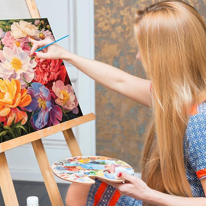 Offito Paint by Numbers Kit for Adults - Flowers Acrylic Adult Paint by Number Kits on Canvas for Beginner, Floral DIY Oil Painting by Numbers for Adults Kit, Perfect for Home Decor Gift 16"x20"