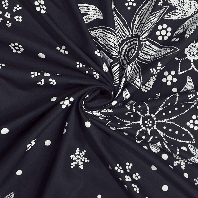 neasow bohemian tapestry wall hanging, black and white floral tapestry with dotted daisy medallion print bedroom boho hippie home decor, 60x80 inches