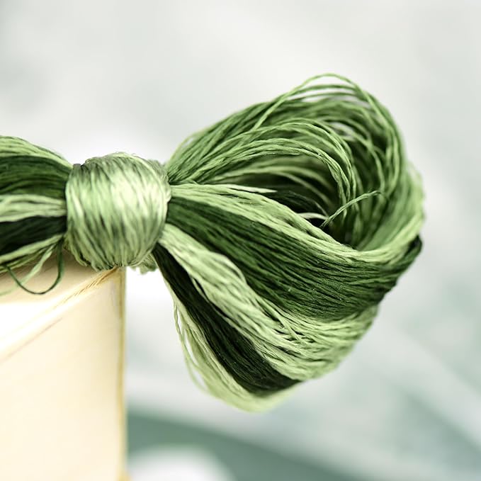 Natural 100% Silk Thread, Handmade Embroidery Thread Silk Floss 7 Colors 110m Each (15)