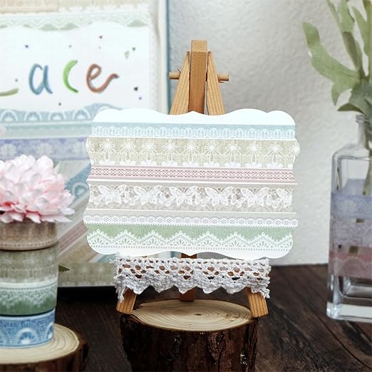 YUBBAEX 12 Rolls Lace Patterns Washi Tape Set Vintage Arts Masking Tape Floral Decorative for DIY Crafts, Bullet Journal Supplies, Planners, Scrapbook, Card/Gift Wrapping