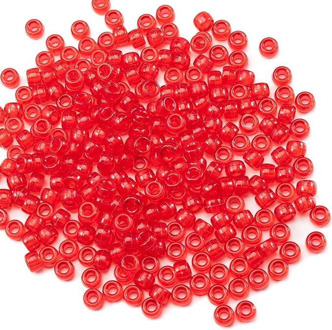 Gxueshan 1000 Pcs Acrylic DIY Pony Beads 6x9mm Bulk for Friendship Bracelet Necklace Jewelry Making Earring Hair Braiding Kandi Beads Kit