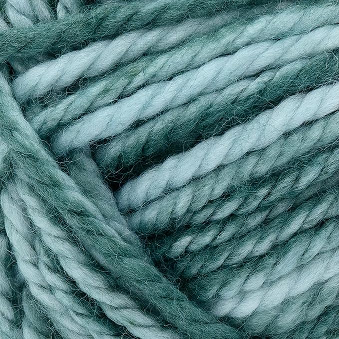 Lion Brand Yarn, Re-Spun Thick & Quick Super Bulky Yarn for Knitting, Crochet, and Crafts, Mint Julep, 3 Pack, Variegated Fiber for Chunky Blankets, Bulky Throws, and Cozy Sweaters