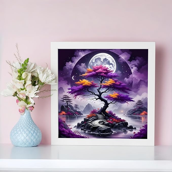 Diamond Art Kits for Adults Tree of Life, DIY 5D Diamond Painting Kit for Beginners, Full Round Drill Gem Art Dots for Adults, Diamond Dots Paintings Crafts Home Wall Decor 14X14 Inch
