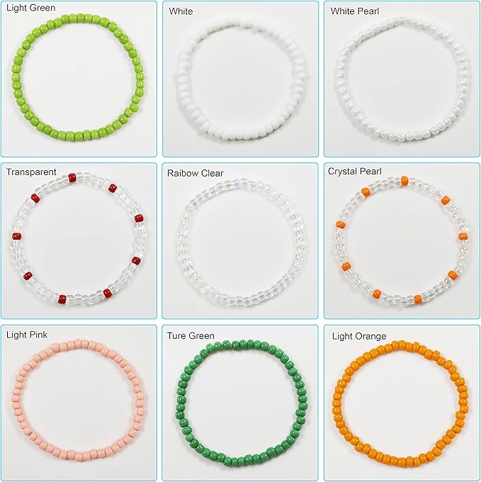 Bala&Fillic Raibow Clear Color 4mm Seed Beads About 1200pcs/100Grams in Bag, 6/0 Glass Craft Beads for Making Bracelet and Necklace (Raibow Clear)