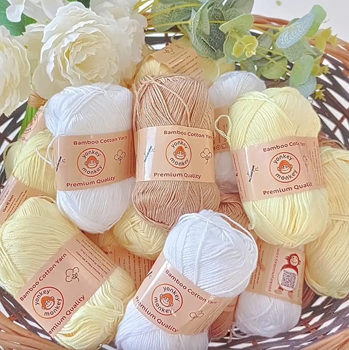 10-Pack of Yonkey Monkey 500 Grams Yarn - 70% Rayon derived from Bamboo, 30% Cotton - Imported - Cyan 9062