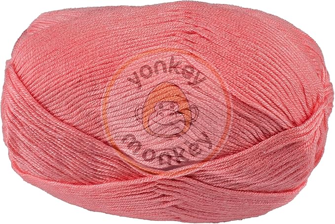 10-Pack of Yonkey Monkey 500 Grams Yarn - 70% Rayon derived from Bamboo, 30% Cotton - Imported - Peach 9008