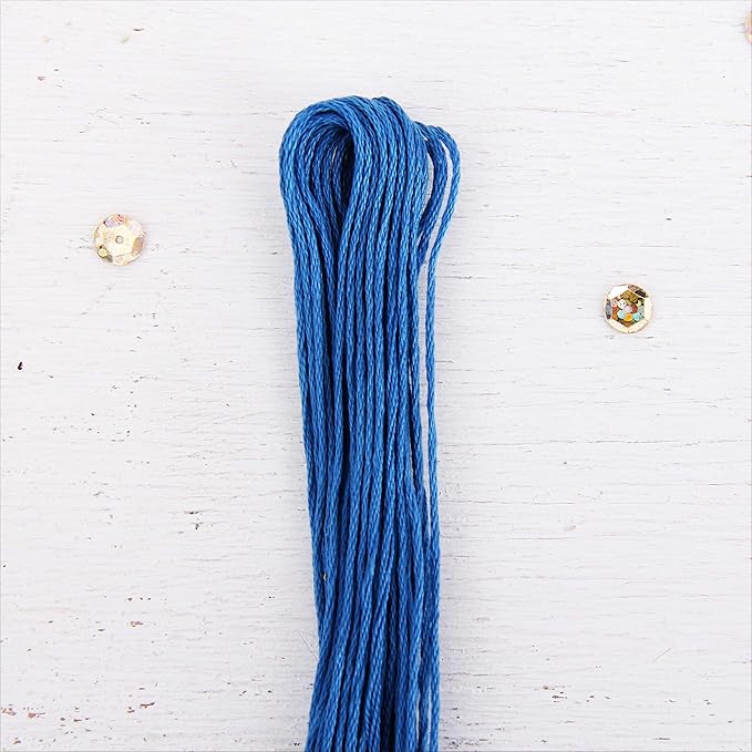 12 Skeins ThreadArt Premium Egyptian Long Fiber Cotton Embroidery Floss | Blue | 6 Strand Divisible Thread 8.75yds Each for Hand Embroidery, Friendship Bracelets, Cross Stitch and Crafts