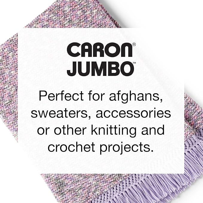 Caron Jumbo Seashell Yarn - 2 Pack of 12oz/340g - Acrylic - #4 Worsted (Medium) - 595 Yards - Knitting & Crochet
