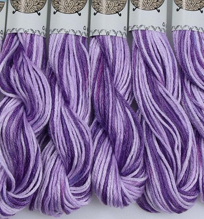 KCS Big skeins of 25 Meters Size 25 Color Variegated Cross Stitch Stranded Threads,6 skeins,52