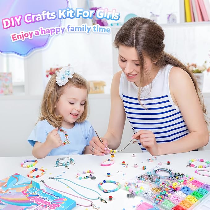 ZOOI Bracelet Making Kit for Girls, Friendship Charm Bracelet Making Kit, Arts and Crafts for Kids Girls Ages 8-12, Girl Toys Age 6-8, Jewelry Making Kit, Crafts Gifts for 6-12 Year Old Girl