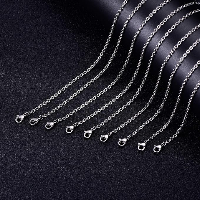 30 pack 18 inch necklace chain stainless steel link cable chain necklace with lobster clasps for diy jewelry making
