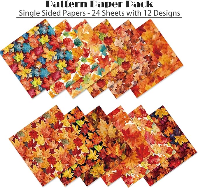 YASMEN Scrapbook Paper Pad，6x6 Single-Sided Cardstock Paper Pads for Card Making, Journals, Planner, DIY Envelopes, Greeting Cards, Decorative Art Craft -24 Sheets