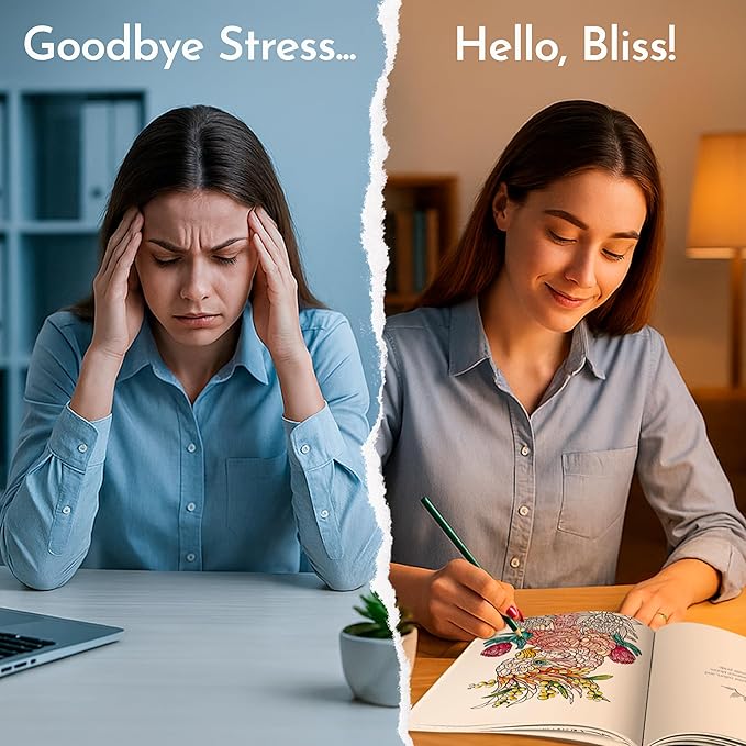 RYVE Coloring Book for Adults Relaxation - Unwind and Relax with 33 Stunning Designs - Mindfulness and Stress Relief Color Book for Adults, Adult Coloring Book for Women, Easy, Calming, Relaxing