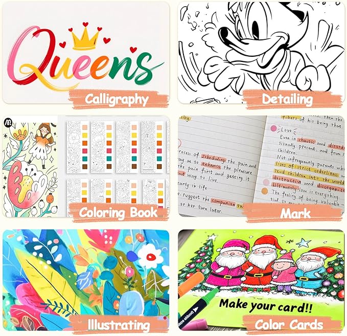 MIN CI 120 Colors Dual Tip Markers, Fine Tip and Brush Tip Permanent Coloring Markers for Drawing Art Supplies, Dual Marker s Brush Pens Kit for Adult Coloring Book, School Supplies, DIY Crafts