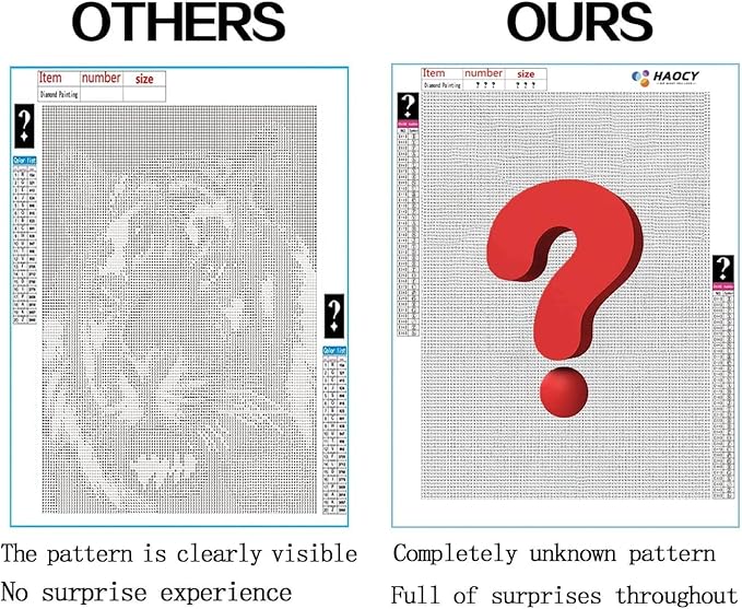WUDWL Mystery Designs Diamond Painting Kits for Adults - DIY 5D Diamond Art Kits Full Drill Diamond Dots Paintings with Diamonds Gem Art and Crafts Home Decor