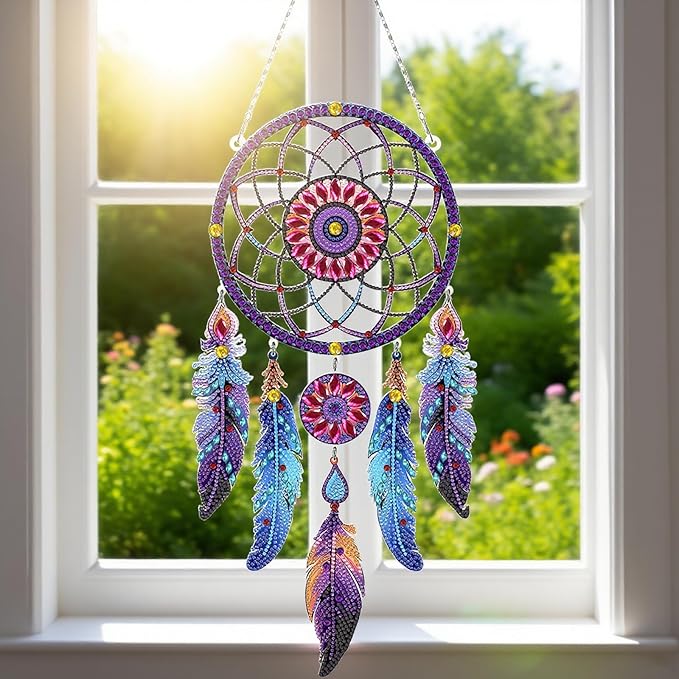 DIY Dream Catchers Diamond Painting Kit - Handmade Craft for Boho Decor, Symbol of Good Dreams & Positive Energy, All-Inclusive Crafts for Adults (Dreamy)