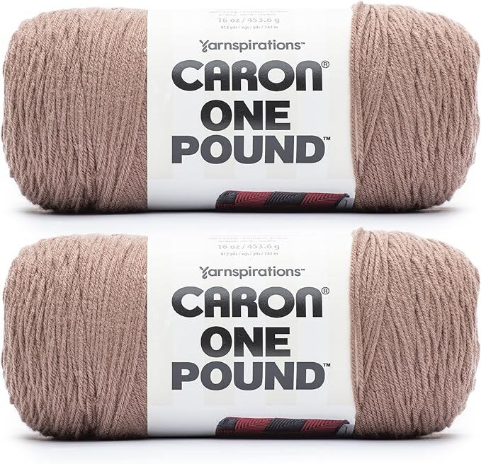 Caron One Pound Truffle Yarn - 2 Pack of 16oz/453.6g - Acrylic - #4 Worsted (Medium) - 812 Yards - Knitting & Crochet