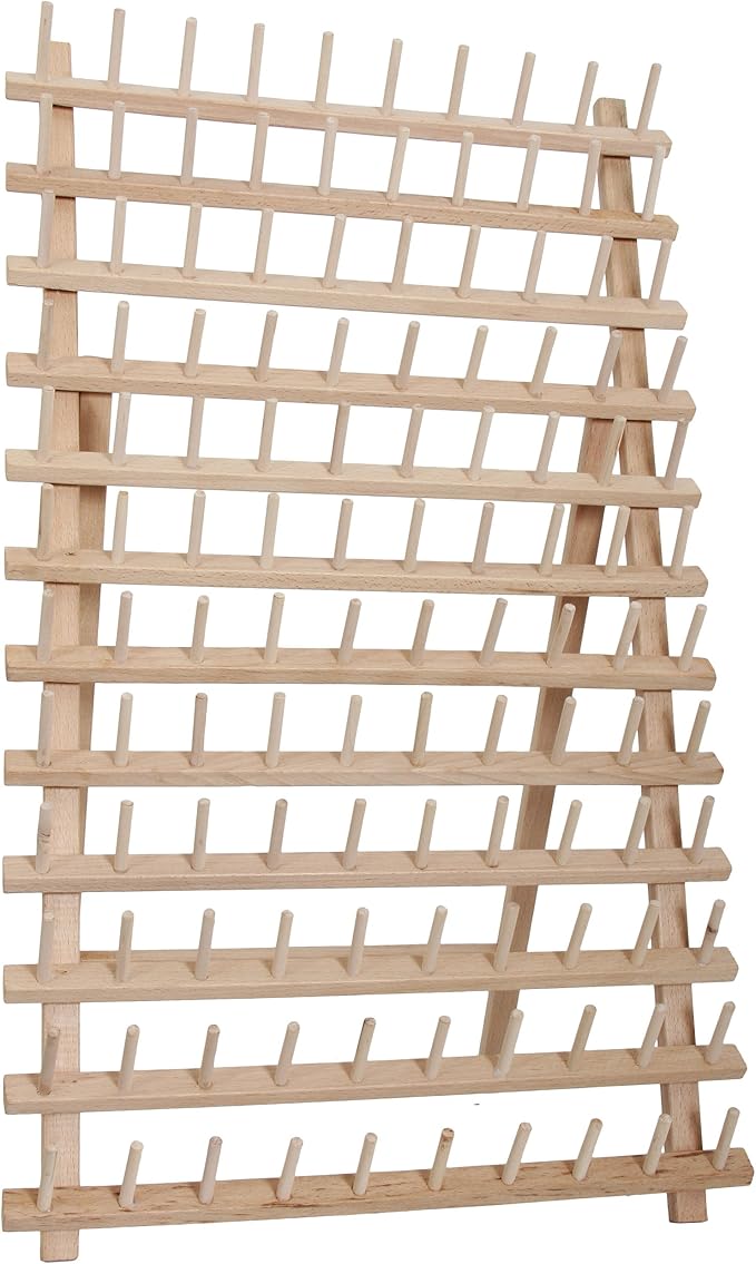 Threadart 120 Spool Cone Wood Thread Rack | Made of Hardwood, Sturdy, Freestanding or Wall Mount | For Sewing, Embroidery, Quilting, and Specialty Thread Storage