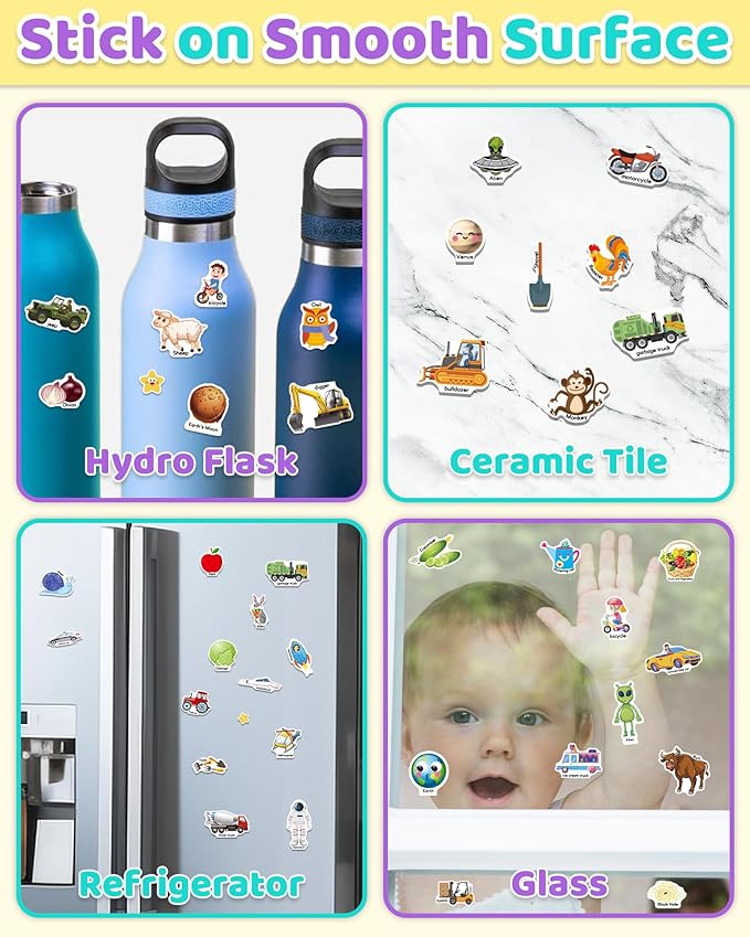 benresive reusable sticker books for kids, sticker books for toddlers, toddler travel toys activities crafts ages 3 and up birthday gifts - farm, space and vehicle
