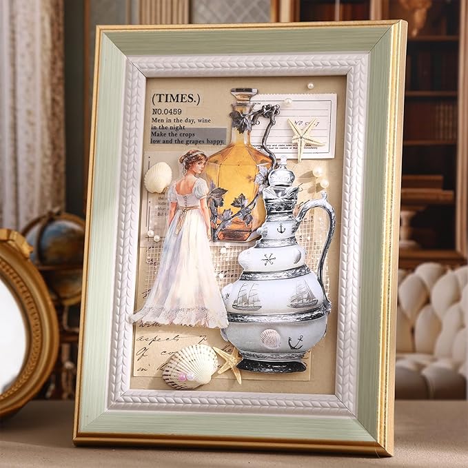 Rococo Vintage Bottle Sticker Pack, Thick Cardstock Laser Die-Cut No White Border – 32pcs Self-Adhesive European Glassware Decor for Scrapbook Journal Planner Collage