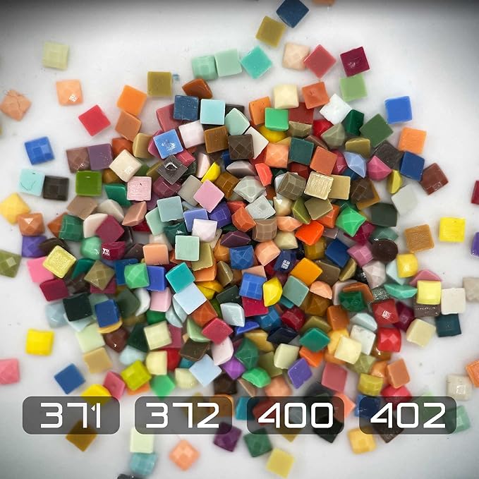 Diamonds Painting Accessories,Replacement for Missing Square Drills 371 372 400 402,Rhinestone Resin Diamond Drill,4 Colors Beads Gems Stones,3500pcs per Color