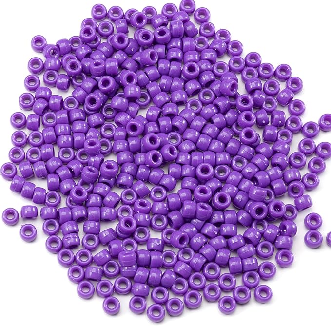 Gxueshan 1000 Pcs Acrylic Pony Beads 6x9mm Bulk for Bracelet Necklace Jewelry Making Earring Hair Braiding