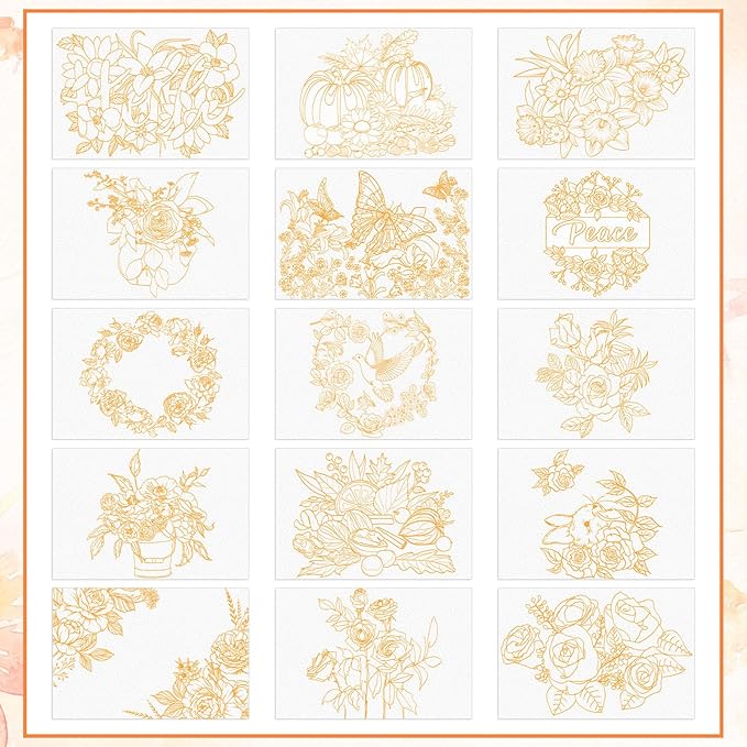 30 Sheets Watercolor Coloring Book, A5 (8.3 x 5.8) Watercolor Workbook, 140 lb/300 GSM Flower Water Color Book for Adults, Creative Art Craft Gift for Beginners