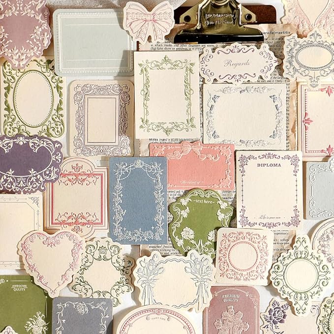 Gemmapylor 120 Pcs Vintage Scrapbook Paper Kit, Junk Journal Ephemera Paper Pack, Aesthetic Journaling Supplies, Decorative Scrapbooking Paper for Planner, Journal & DIY Crafts