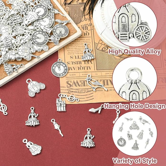 Antique Silver Cross Drink Insect Animal Theme Charms for DIY Jewelry Bracelet Necklace Earring Keychain Decor