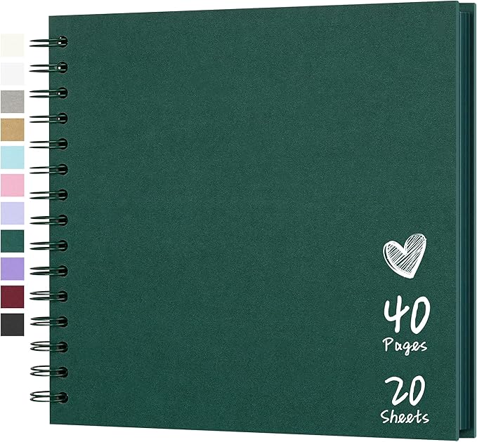 Scrapbook 8x8 Inch DIY Scrapbook Album Hardcover Kraft Paper Scrap Book Photo Albums 40 Pages Perfect for 4x6 / 5x7 Photos Memory Book for Family, Wedding