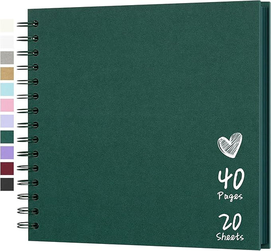Scrapbook 8x8 Inch DIY Scrapbook Album Hardcover Kraft Paper Scrap Book Photo Albums 40 Pages Perfect for 4x6 / 5x7 Photos Memory Book for Family, Wedding