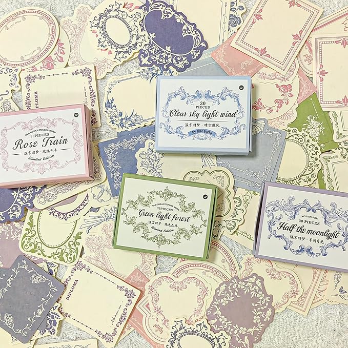 120 Sheets Vintage Embossed Scrapbook Paper,Mini Pink Journaling Scrapbooking Supplies Kit Aesthetic Decorative Craft Stationery for Journaling, Junk Journals, Planners & Scrapbooking Supplies