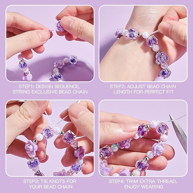 newbandmo jewelry making kit toys for girls 8-12, bracelet making kit for girls, diy craft kits for teen girl age 8 9 10, christmas birthday gifts for kids 8 10 11 12 year old girl (purple)