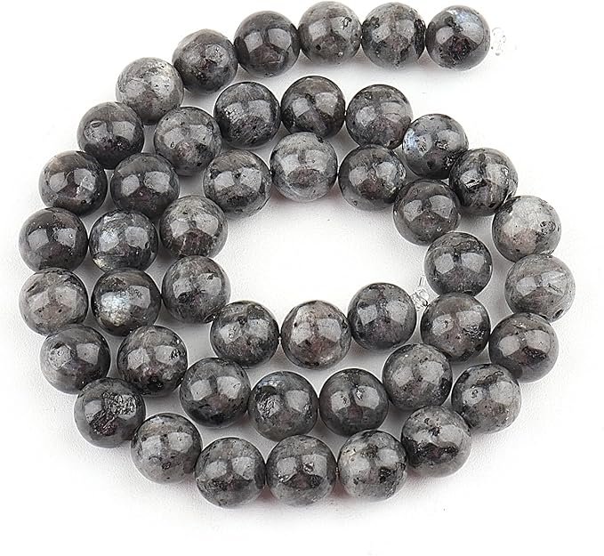 6mm Natural Stone Beads for Jewelry Making - Gemstone Round Loose Beads for Bracelets(58-62pcs, Black Labradorite)