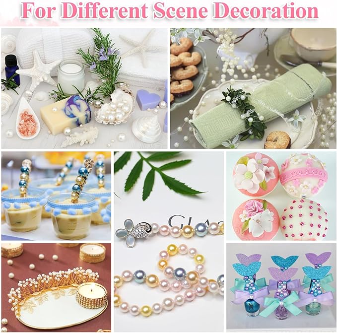 Pearl Beads for Jewelry Making, 32 Colors Round Pearls with Holes, 2000 Pcs 6MM Handcrafted Colorful Loose Spacer Beads for DIY Craft Bracelet Necklace Earrings