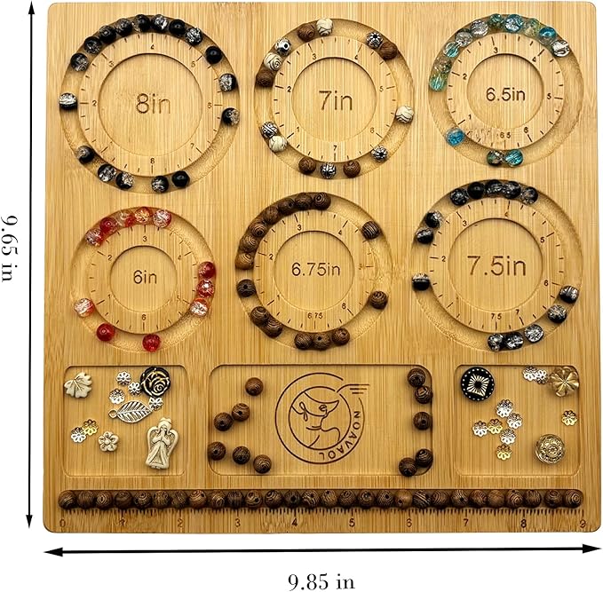 NOAVAOL Bead Boards for Jewelry Making, Combi Bamboo Beading Board for Jewelry Bracelet Making, Beading Trays Jewelry Design Mats for Bracelet, DIY Design Bamboo Jewelry Making Supplies